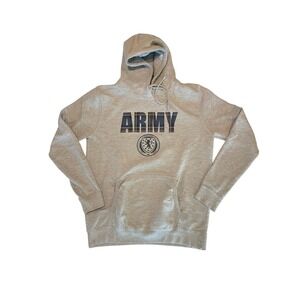 Army Scotland Est 1873 Hoodie Heather Gray Plaid Letters Crest Print Pullover